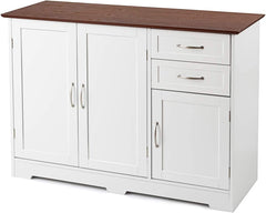 Buffet Sideboard Storage Credenza Cabinet Console Table Kitchen Dining Room Furniture Organizer, White