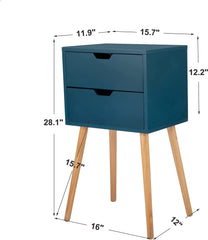 Set of 2 Modern Wood Nightstand