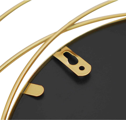 2 Set 15.7'' Gold Circle Mirrors Wall Decor Iron Frame Mirrors Wall Art Round Mirrors Home Decor Hanging Mirrors for Living Room/Bedroom/Bathroom/Entryway