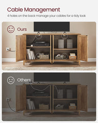 Buffet Cabinet, Sideboard, Credenza, Kitchen Storage Cabinet, with Adjustable Shelves, for Living Room, Entryway, Rustic Walnut