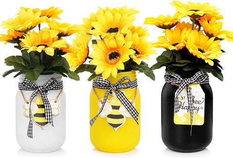 Sunflower Decor, Sunflower Kitchen Decor and Accessories, Summer Farmhouse Decor Sunflower Table Centerpieces for Home
