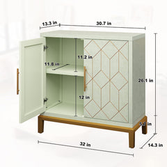 Accent Cabinet with Doors, Modern Wooden Sideboard,Green