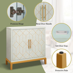 Accent Cabinet with Doors, Modern Wooden Sideboard,Green