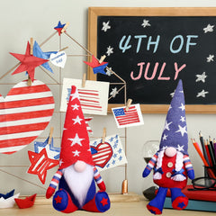 4th of July Decorations Gnomes - 2pcs Mr & Mrs. Patriotic Gnomes - Handmade Swedish Tomte for Fourth of July Memorial Day Decorations Veterans Day