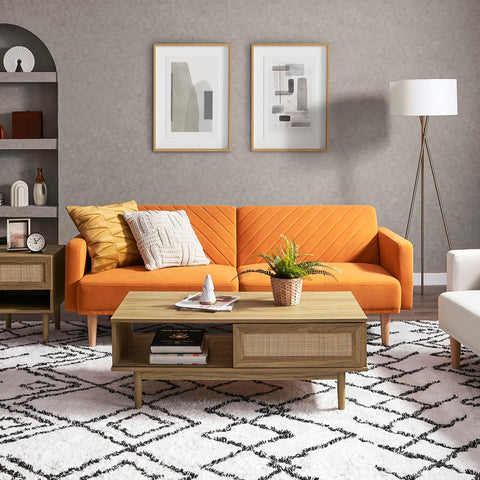 Futon Sofa Bed, 77.5", Couch, Small Sofa, Sleeper Sofa, Loveseat, Mid Century Modern Futon Couch, Sofa Cama, Couches for Living Room