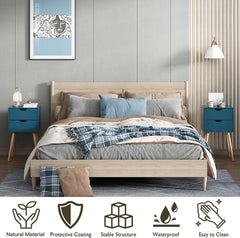 Set of 2 Modern Wood Nightstand