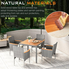 5 Piece Outdoor Table and Chairs Outdoor Patio Furniture Set,Grey