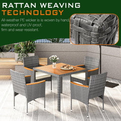5 Piece Outdoor Table and Chairs Outdoor Patio Furniture Set,Grey