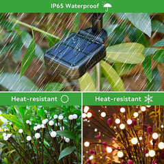 Solar Firefly Lights,New Upgraded 2 Pack 8 LED Solar Garden Lights Swaying Light,Warm White