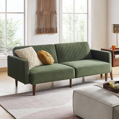 Futon Sofa Bed, 77.5", Couch, Small Sofa, Sleeper Sofa, Loveseat, Mid Century Modern Futon Couch, Sofa Cama, Couches for Living Room