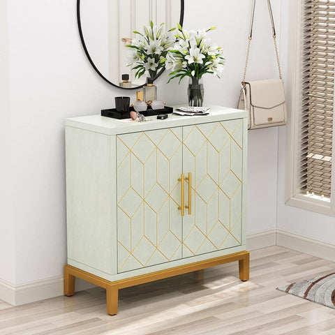 Accent Cabinet with Doors, Modern Wooden Sideboard,Green