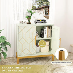 Accent Cabinet with Doors, Modern Wooden Sideboard,Green