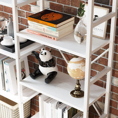 Bookcases and Bookshelves Triple Wide 5 Tiers Industrial Bookshelf, Large Etagere Bookshelf Open Display Shelves with Metal Frame