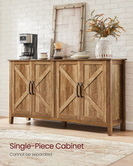 Buffet Cabinet, Sideboard, Credenza, Kitchen Storage Cabinet, with Adjustable Shelves, for Living Room, Entryway, Rustic Walnut