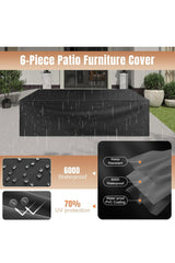 6 Pieces Patio Furniture Set Wicker Rattan Outdoor Sectional Conversation Set with Coffee Table and 4” Thickened Cushions, Beige (Waterproof Cover Included)