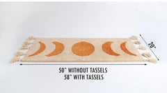 - Half Moon Bohemian Rugs for Bathroom, Bedroom Moon Rug College Dorm Room Decor Boho Area Rug Beige Neutral Creamy Orange 20x60