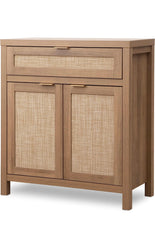 Boho Credenzas Farmhouse Buffet Table Console Coffee Bar Cabinet for Entryway Living Dining Room, Natural Oak