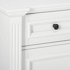 White Finish Wood Buffet Breakfront Cabinet Console Table With Storage, Drawers, Shelves