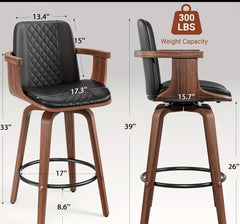 2 Pcs Luxury wooden Bar stools