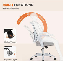 Office Chair, Desk Chair, Ergonomic Home Office Desk Chairs, Computer Chair with Flip up Armrests, Mesh Desk Chairs with Wheels, Office Desk Chair, Mid-Back Task Chair with Ergonomic Lumbar Support