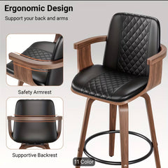 2 Pcs Luxury wooden Bar stools