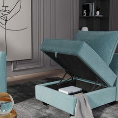 Reversible Sectional Sofa L Shaped Couch with Storage Convertible Modular Sofa with Chaise,Aqua Blue