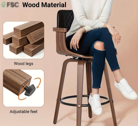 2 Pcs Luxury wooden Bar stools