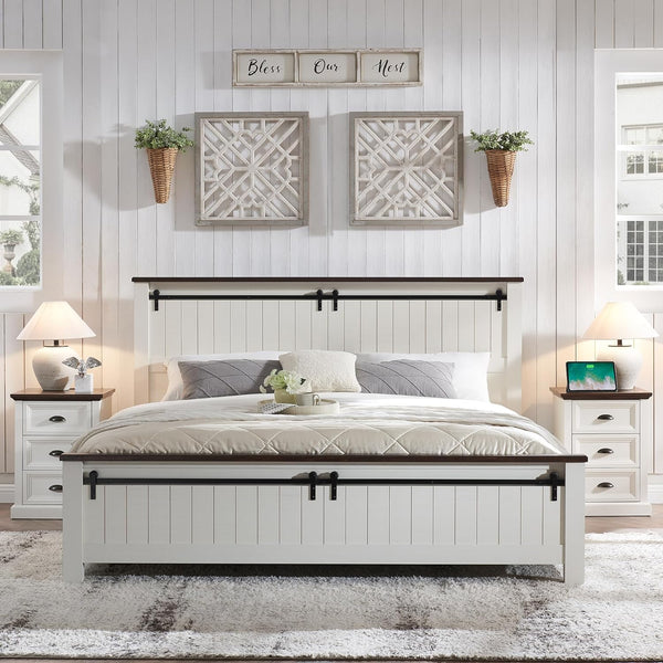 Farmhouse King Size Bed Frame with 47