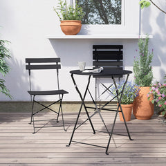 3 Pieces Metal Folding Bistro Set