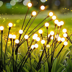 Solar Firefly Lights,New Upgraded 2 Pack 8 LED Solar Garden Lights Swaying Light,Warm White
