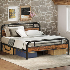 Queen Bed Frame, Platform Bed Frame Queen with Headboard and Strong Support, Easy Assembly, Noise-Free, No Box Spring Needed