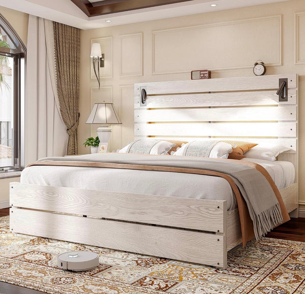 King Size Farmhouse Bed Frame with 51