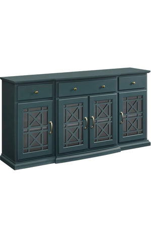 Modern Wood Glass Door Buffet Sideboard Living Room-Entryway Serving Storage Cabinet Doors-Dining Room Console, 60 Inch