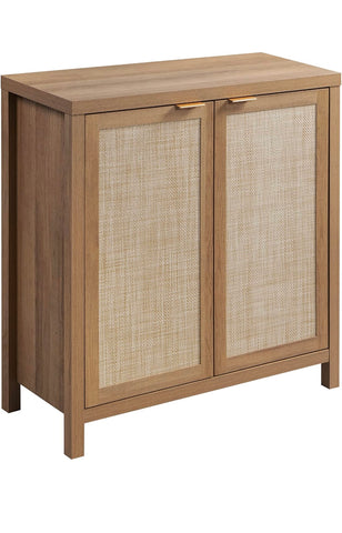 Farmhouse Accent Credenza Cabinet - Cupboard Console Table for Dining Room Bar - Natural