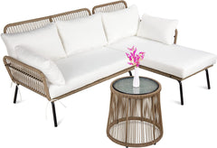 Outdoor L-Shaped Conversation Sofa Set