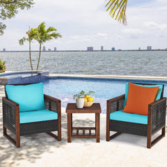 3 Pieces Patio Wicker Furniture Set