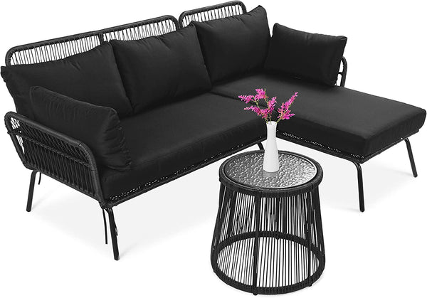 Outdoor L-Shaped Conversation Sofa Set