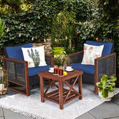 3 Pieces Patio Wicker Furniture Set