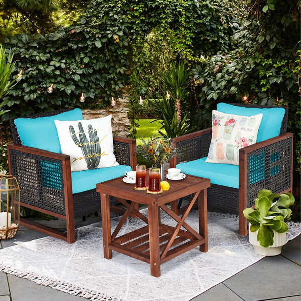 3 Pieces Patio Wicker Furniture Set