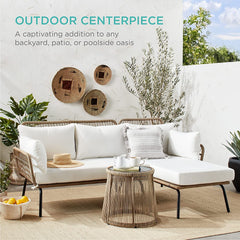 Outdoor L-Shaped Conversation Sofa Set